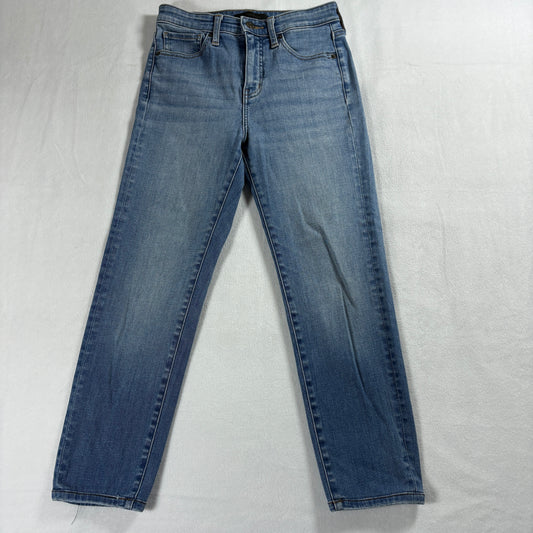 Uniqlo Jeans Womens High Rise Skinny Straight Size 24 Blue Stretch Denim Pants