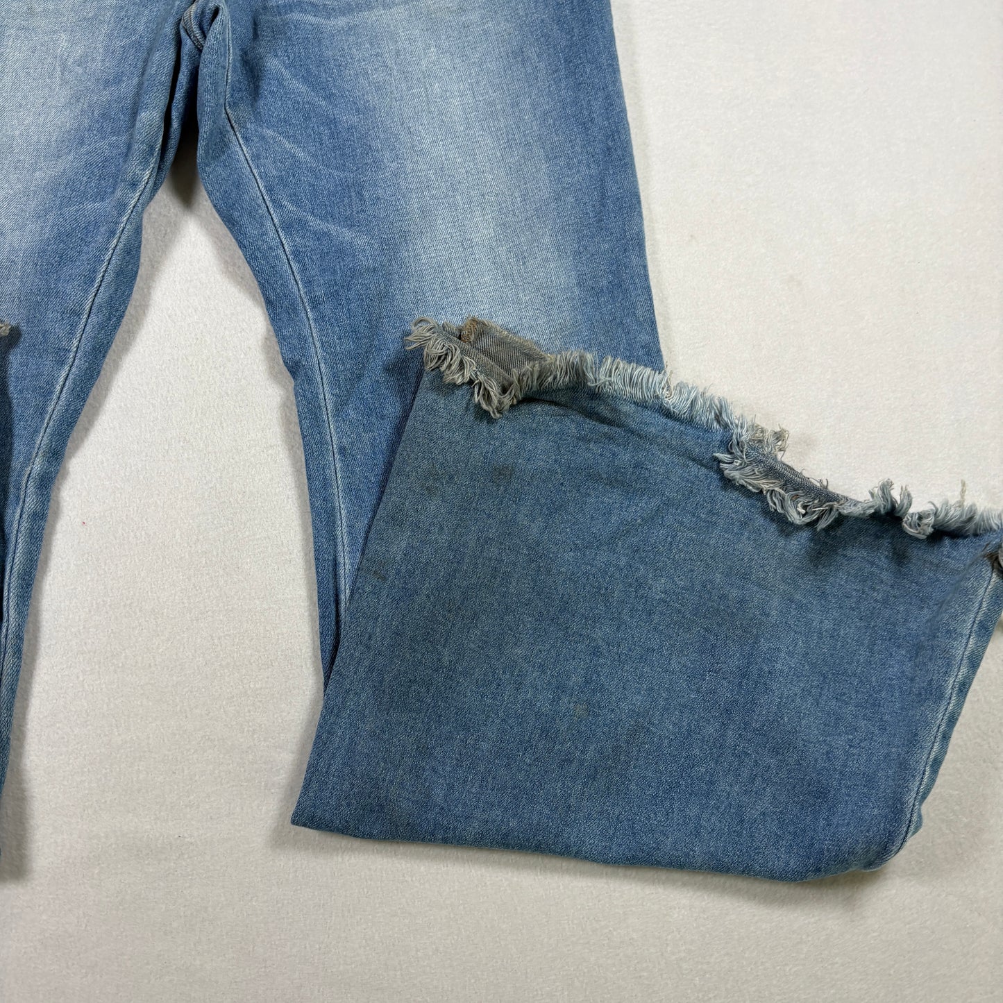 Kim Camo Maurices Womens Jeans 17/32 Y2K Raw Hem Distressed Grunge Blue Denim