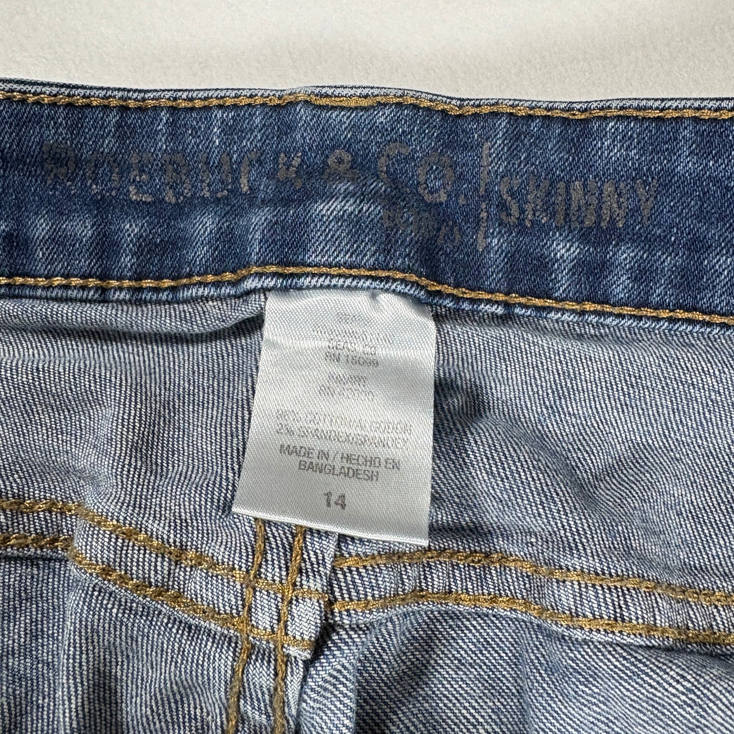 Roebuck & Co. Jeans Size 14 Boys Skinny Fit Blue Denim Made in Bangladesh