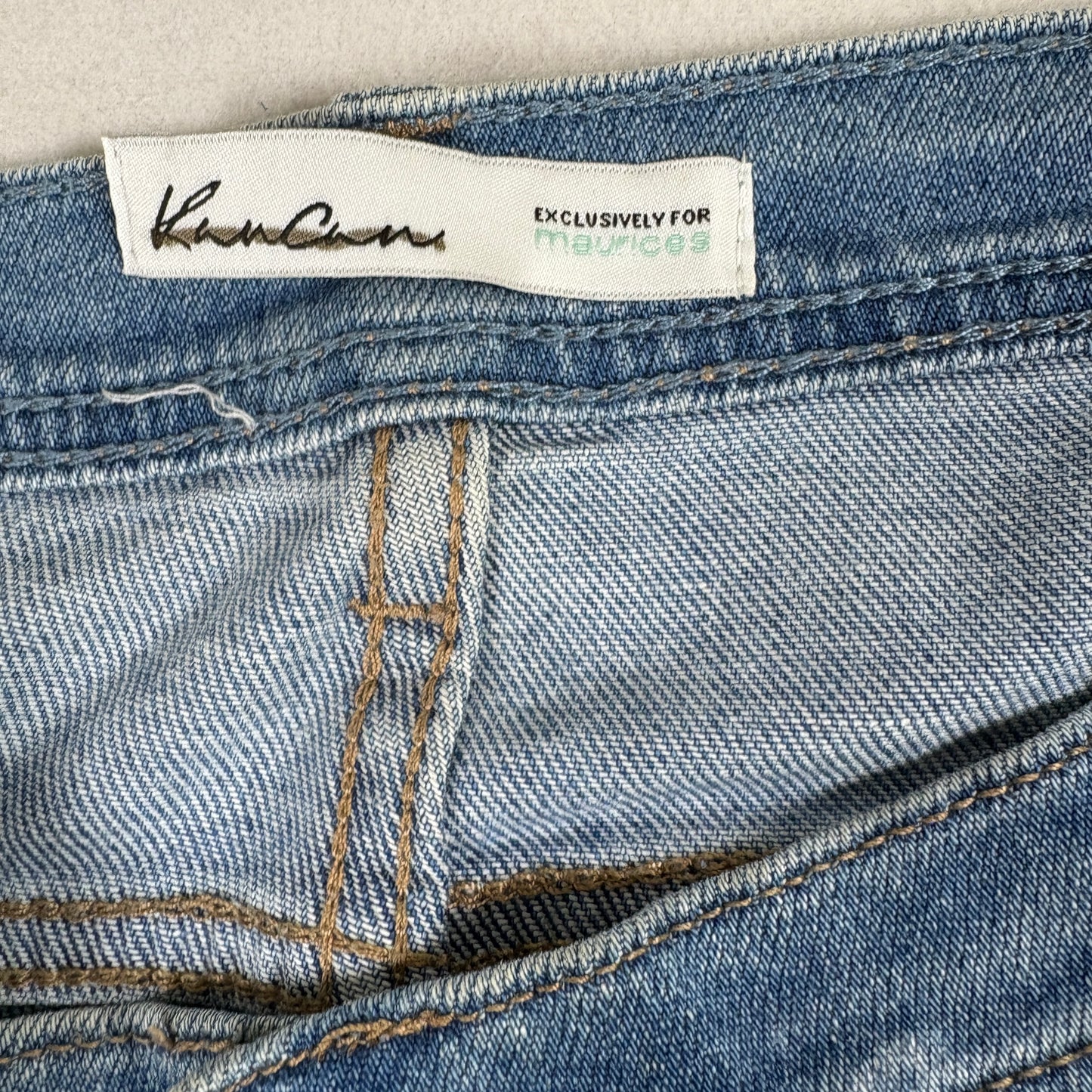 Kim Camo Maurices Womens Jeans 17/32 Y2K Raw Hem Distressed Grunge Blue Denim