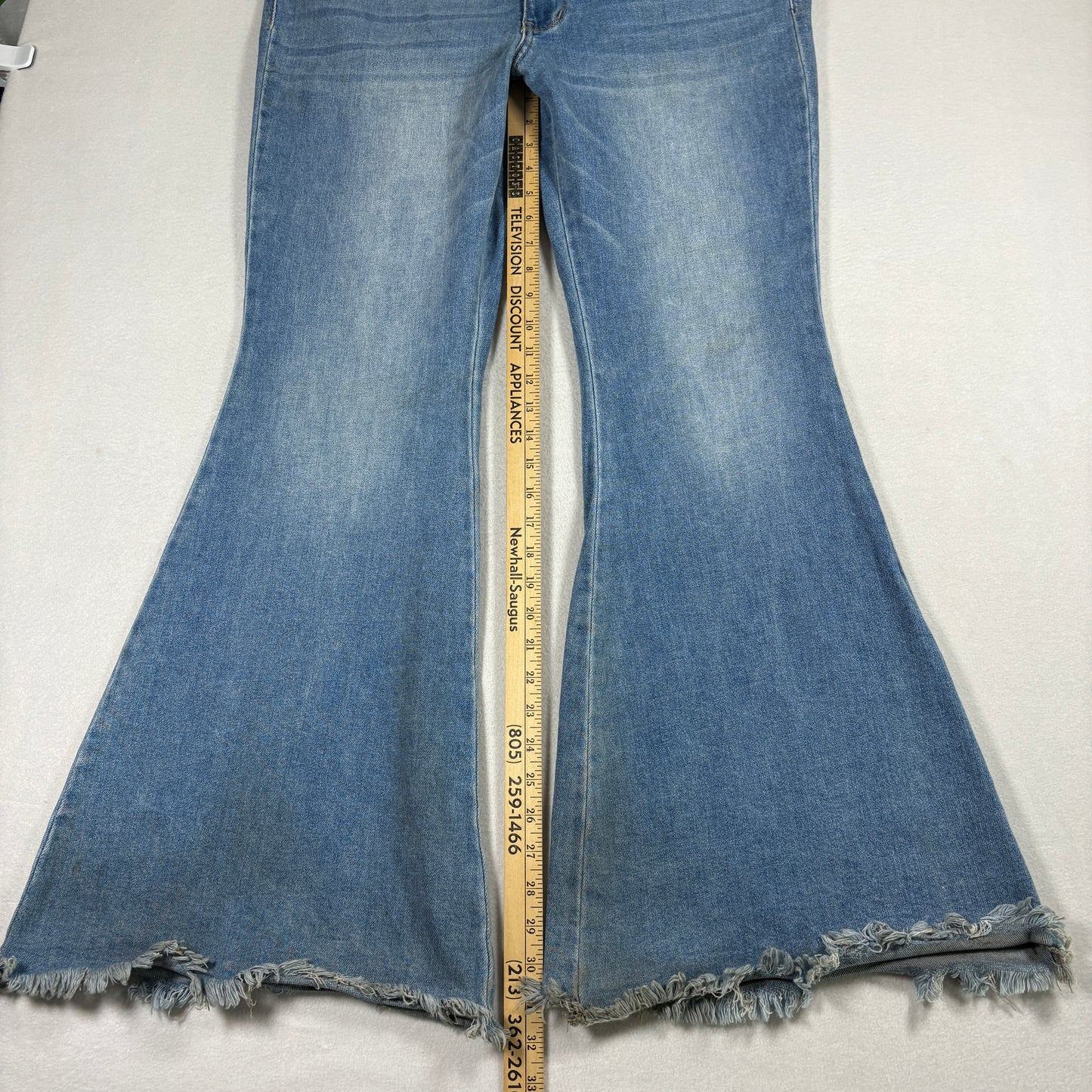 Kim Camo Maurices Womens Jeans 17/32 Y2K Raw Hem Distressed Grunge Blue Denim