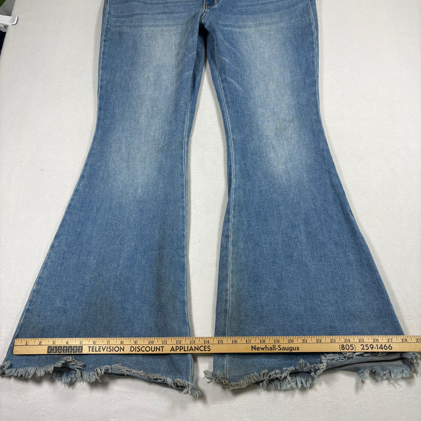 Kim Camo Maurices Womens Jeans 17/32 Y2K Raw Hem Distressed Grunge Blue Denim