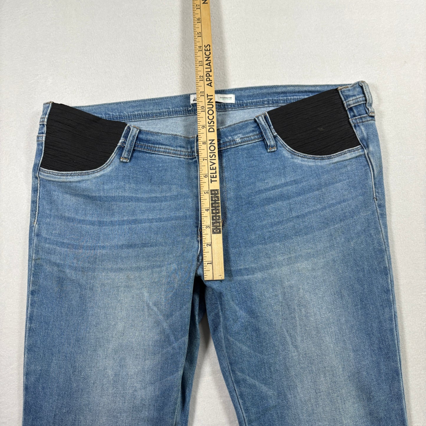 Kim Camo Maurices Womens Jeans 17/32 Y2K Raw Hem Distressed Grunge Blue Denim