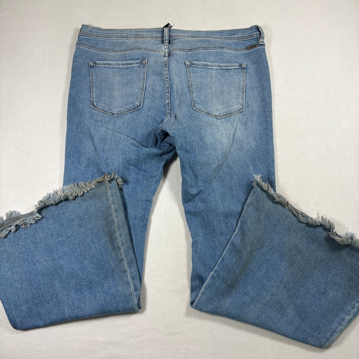 Kim Camo Maurices Womens Jeans 17/32 Y2K Raw Hem Distressed Grunge Blue Denim