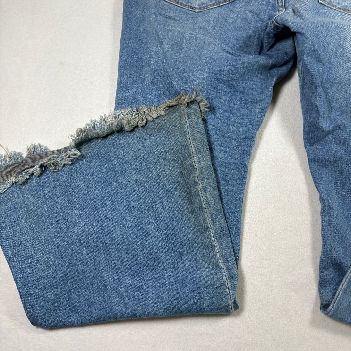 Kim Camo Maurices Womens Jeans 17/32 Y2K Raw Hem Distressed Grunge Blue Denim