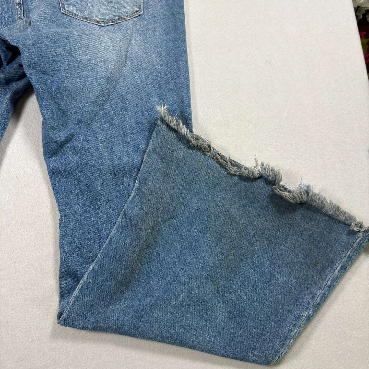 Kim Camo Maurices Womens Jeans 17/32 Y2K Raw Hem Distressed Grunge Blue Denim