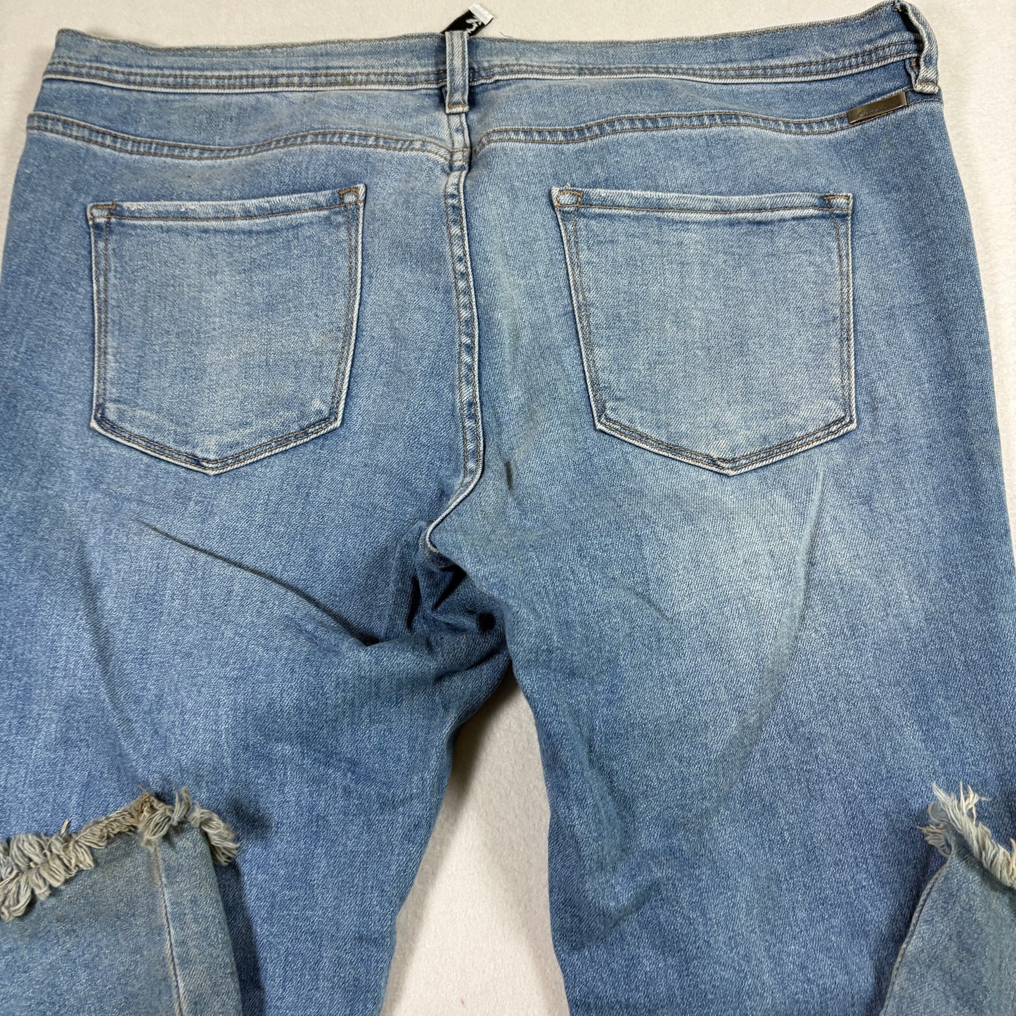 Kim Camo Maurices Womens Jeans 17/32 Y2K Raw Hem Distressed Grunge Blue Denim