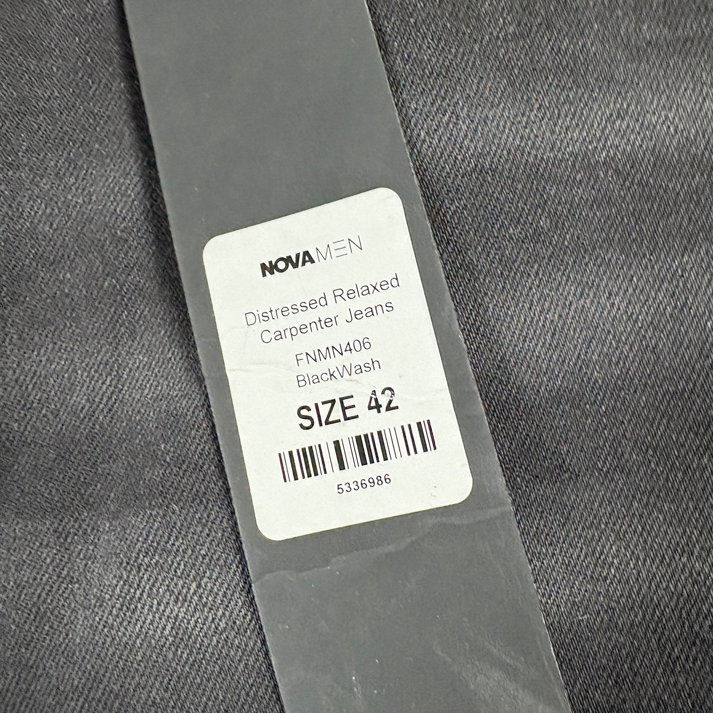 Nova Men Jeans 42 Black Distressed Carpenter Relaxed Fit Paint Splatter NWT