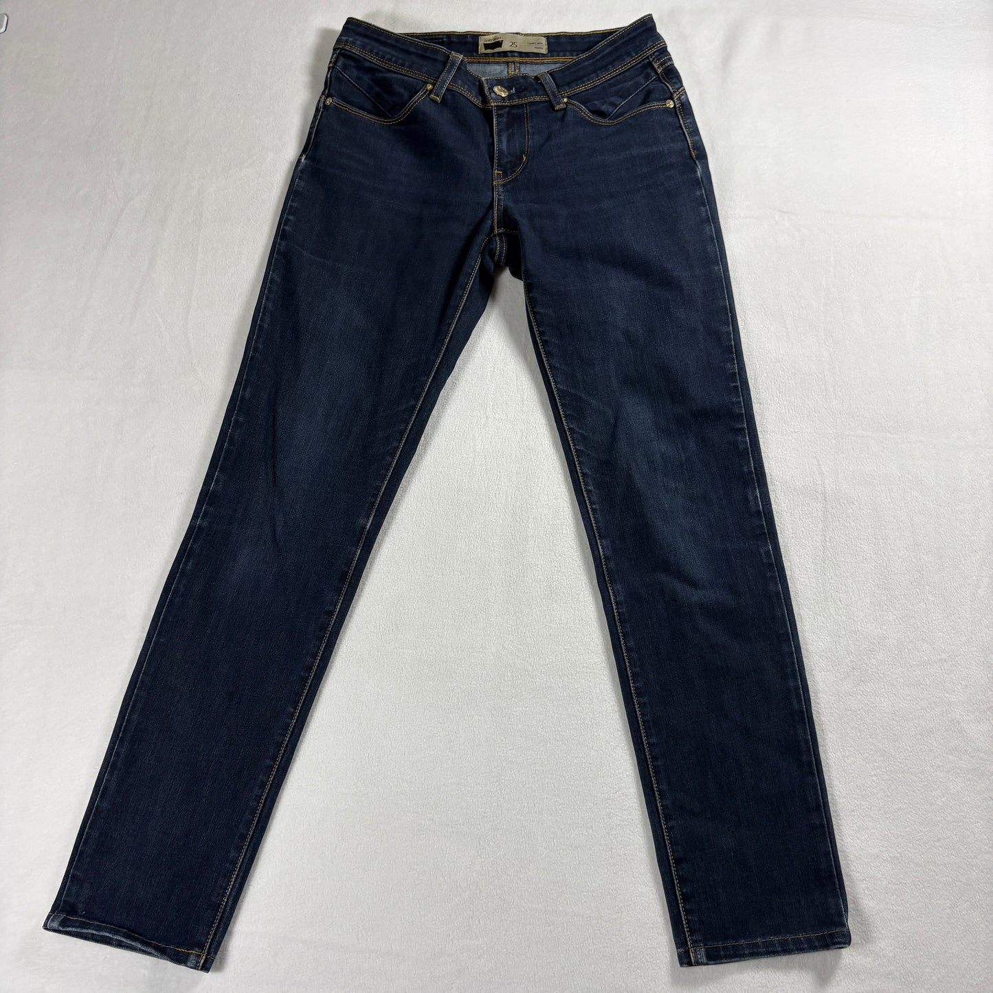 Levis Revel Jeans Womens Skinny Demi Curve Size 25 Dark Blue Stretch Denim Retro