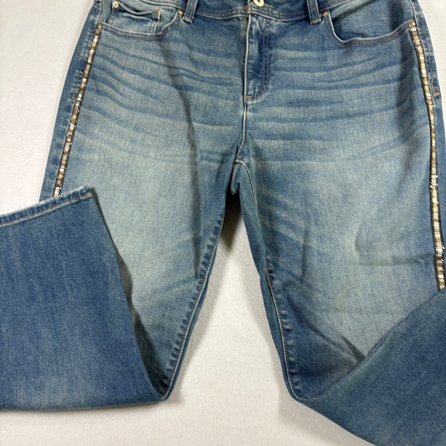 INC Womens Jeans 14 Skinny Leg Blue Denim Mid Rise Stretch Y2K Vintage Grunge