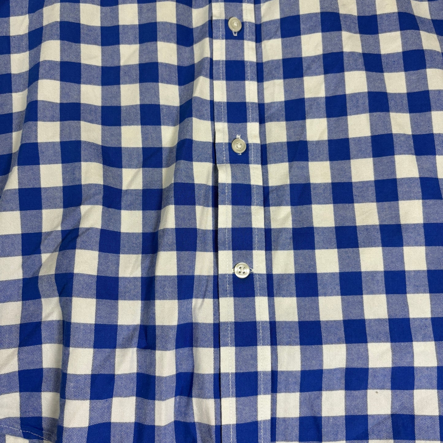 Gap Shirt Slim Fit Large Blue White Gingham Check Long Sleeve Button Down