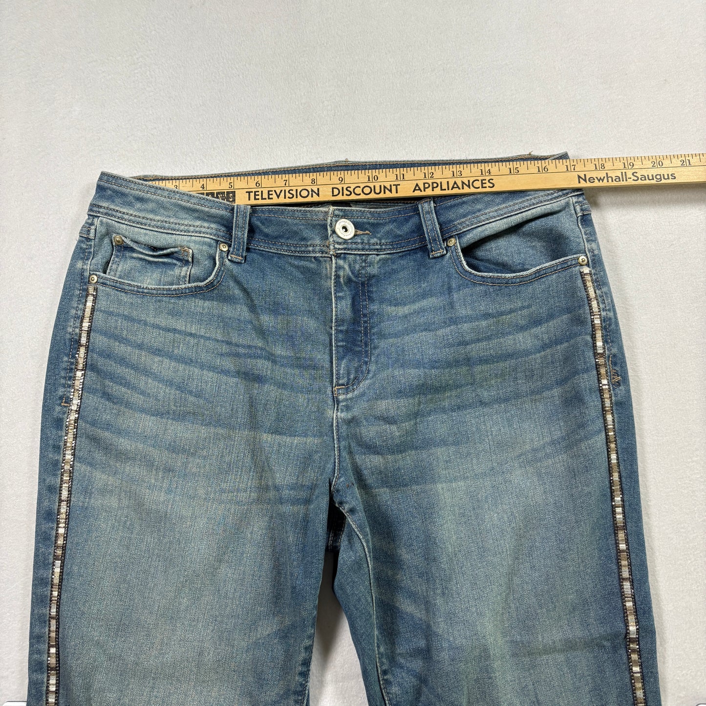 INC Womens Jeans 14 Skinny Leg Blue Denim Mid Rise Stretch Y2K Vintage Grunge