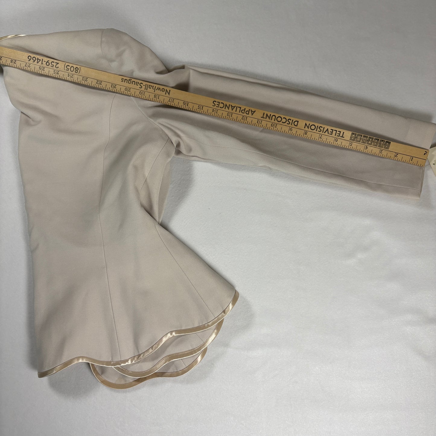 Rimini Blazer Jacket Womens 14 Beige Satin Trim Double Button Vintage NWT