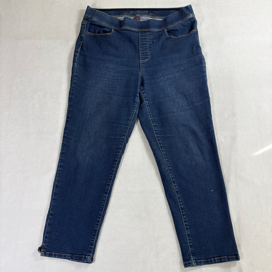 Gloria Vanderbilt Womens Amanda Pull On Slimming Jeans Dark Wash Stretch Blue 12