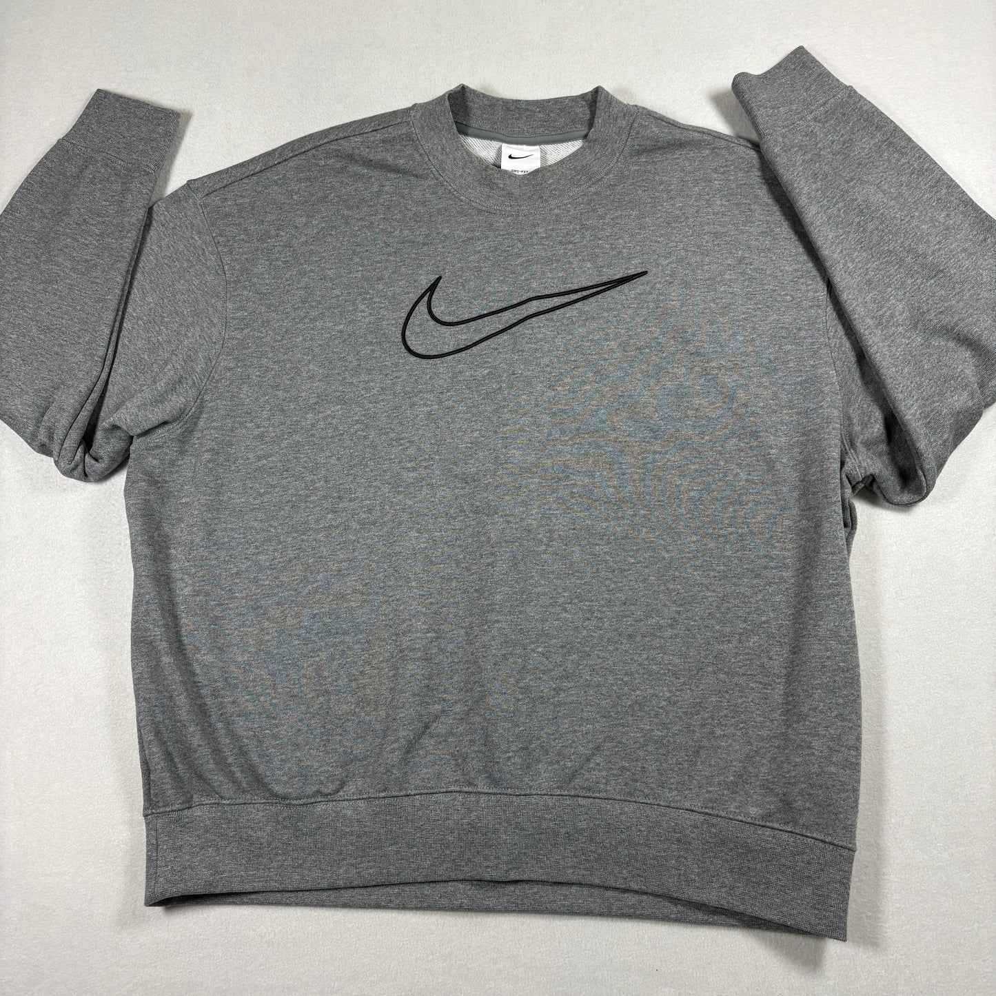 Nike Mens Sweatshirt Small Gray Dri-Fit Crewneck Pullover Athletic Vintage Y2K