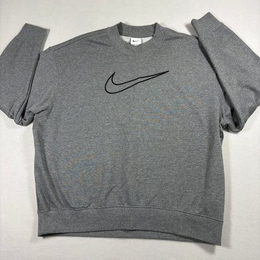Nike Mens Sweatshirt Small Gray Dri-Fit Crewneck Pullover Athletic Vintage Y2K