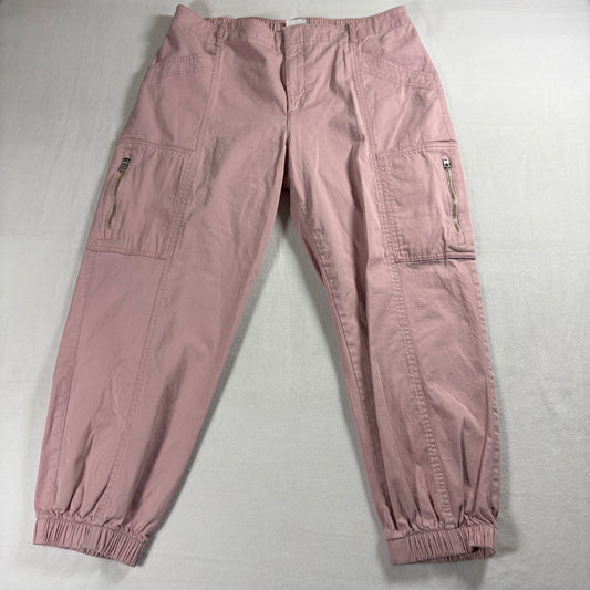 Gap Jogger Pants Womens Large Pink Downtown Cargo Stretch Casual Y2K Fit Street