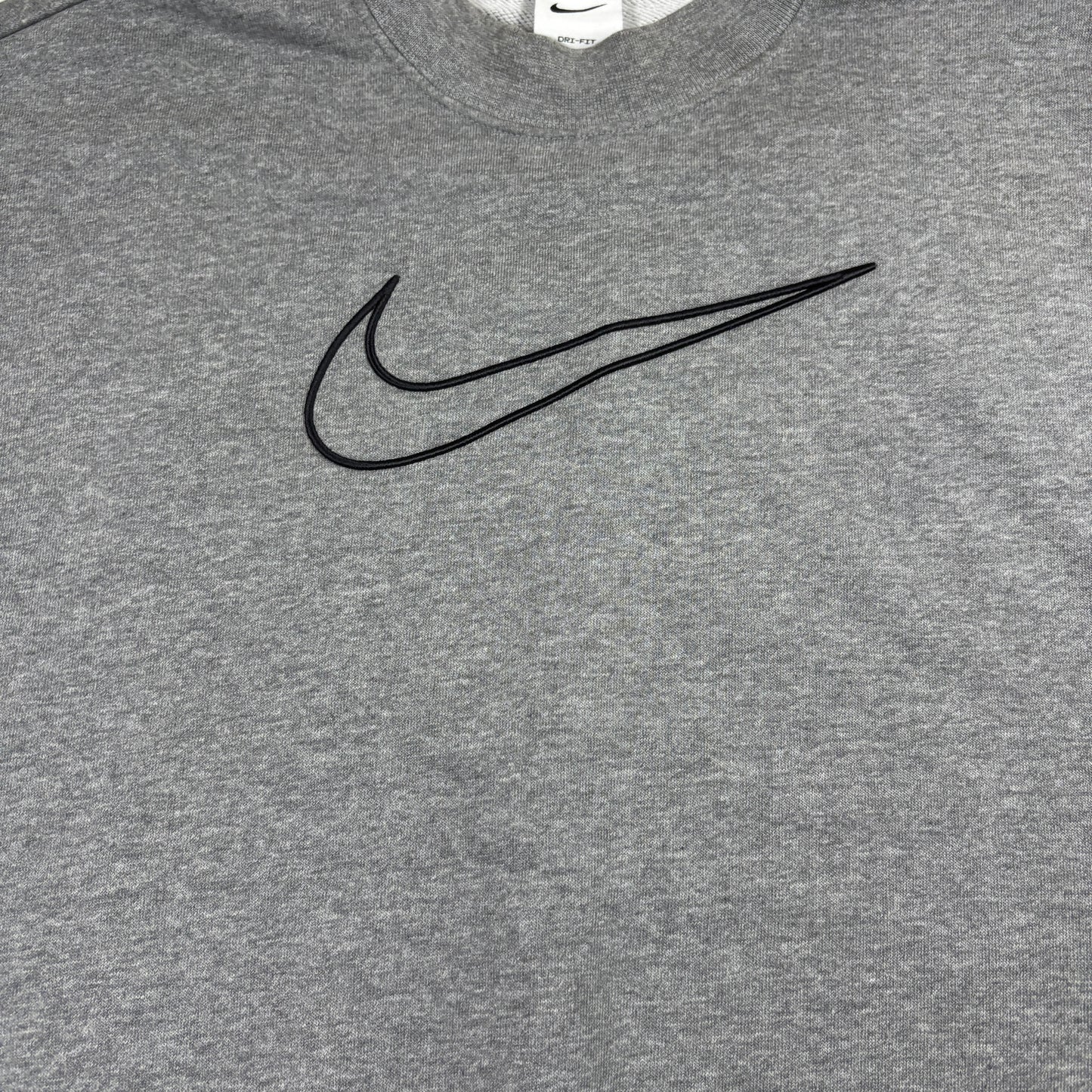 Nike Mens Sweatshirt Small Gray Dri-Fit Crewneck Pullover Athletic Vintage Y2K