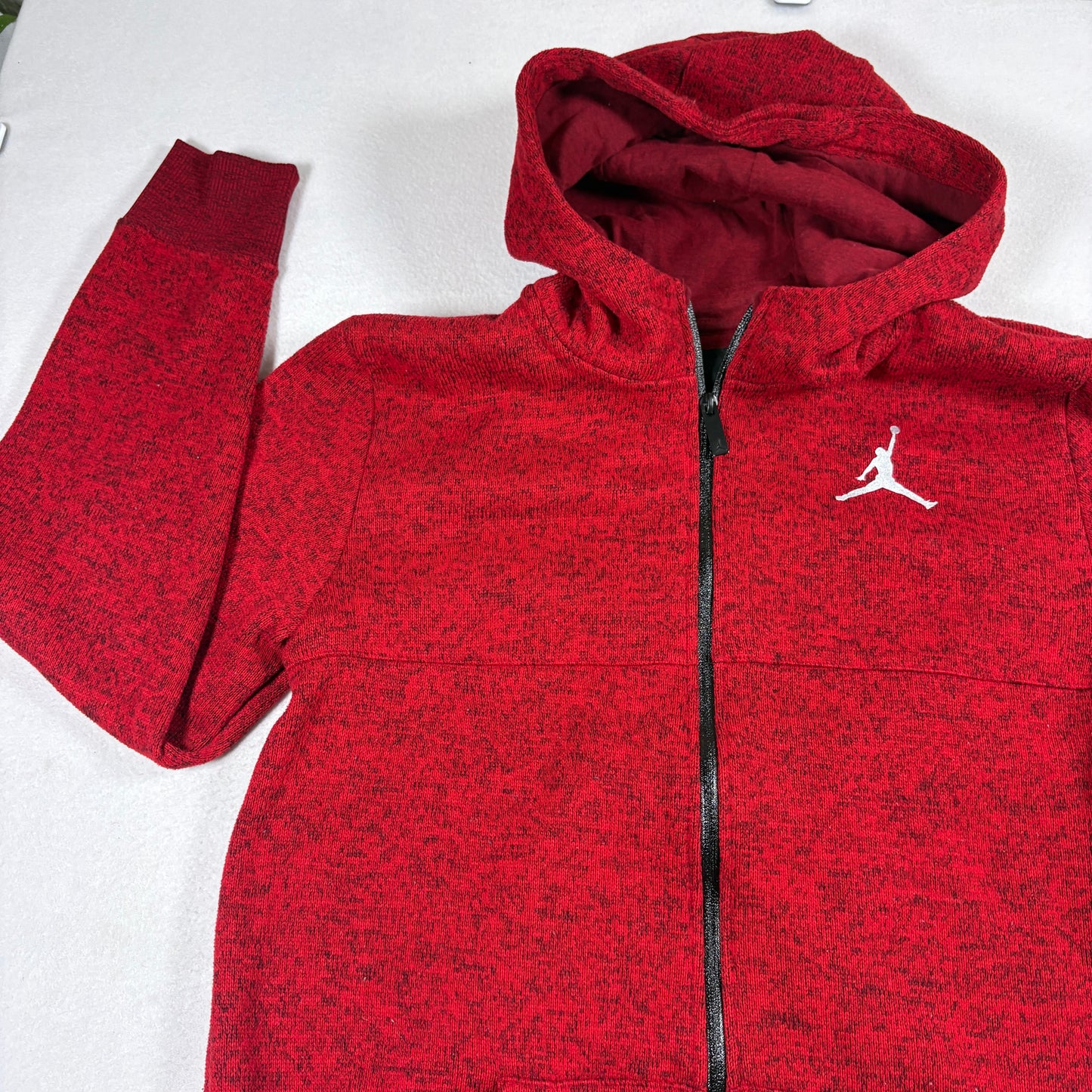 Jordan Youth Hoodie XL Red Full Zip Sweatshirt Jumpman Logo Y2K 90s Vintage
