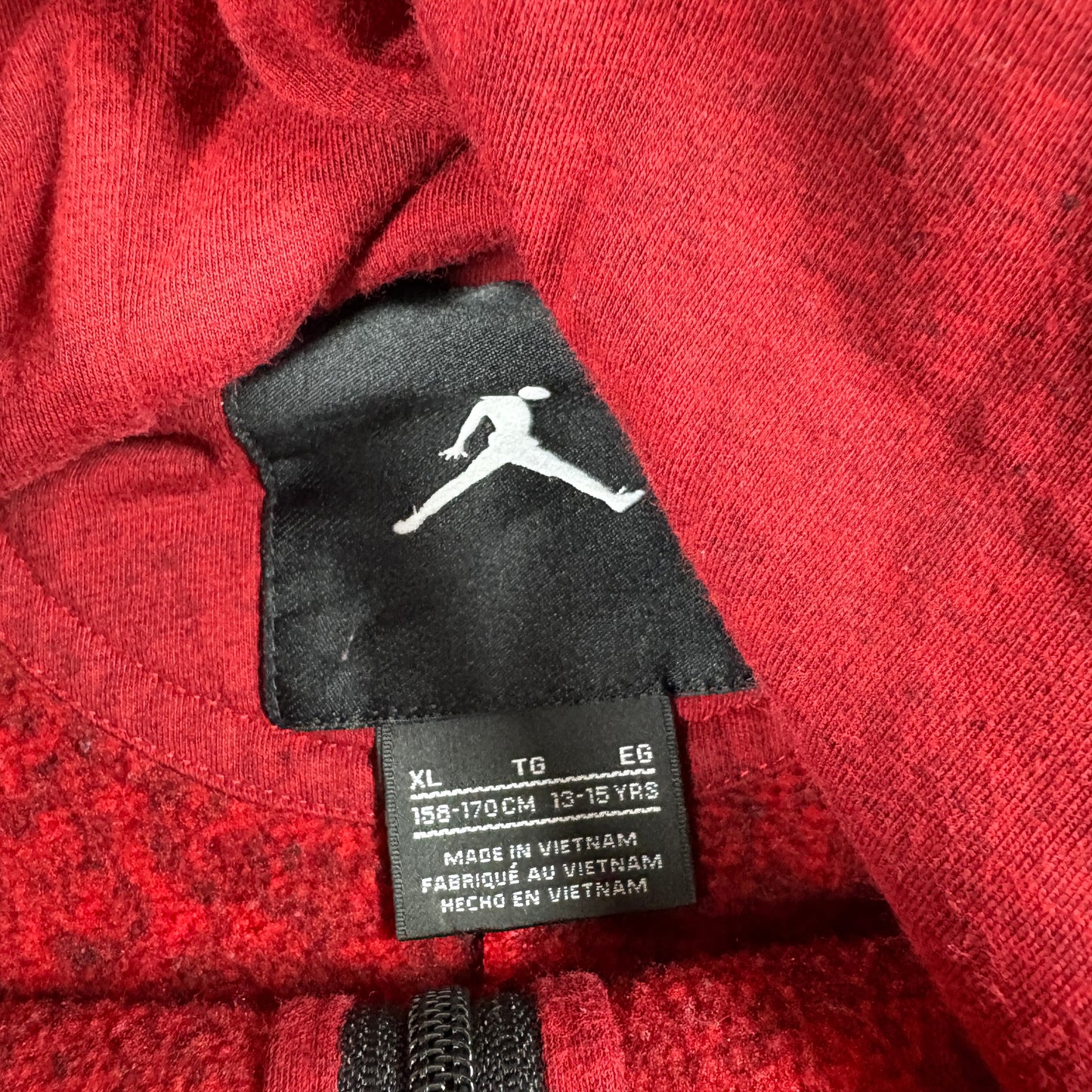 Jordan Youth Hoodie XL Red Full Zip Sweatshirt Jumpman Logo Y2K 90s Vintage