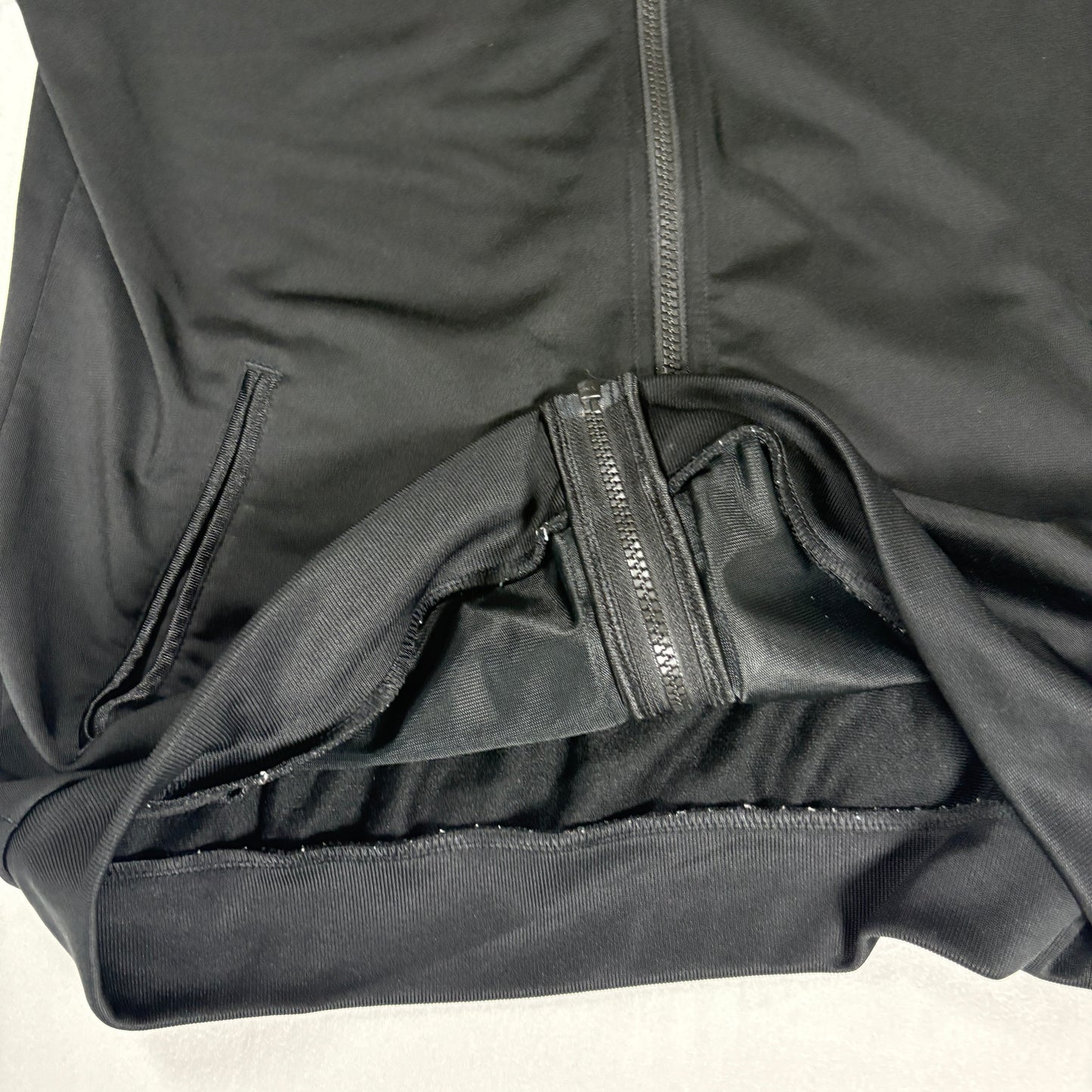 Adidas Jacket Large Black 3 Stripes Track Top Full Zip Retro Sport Training