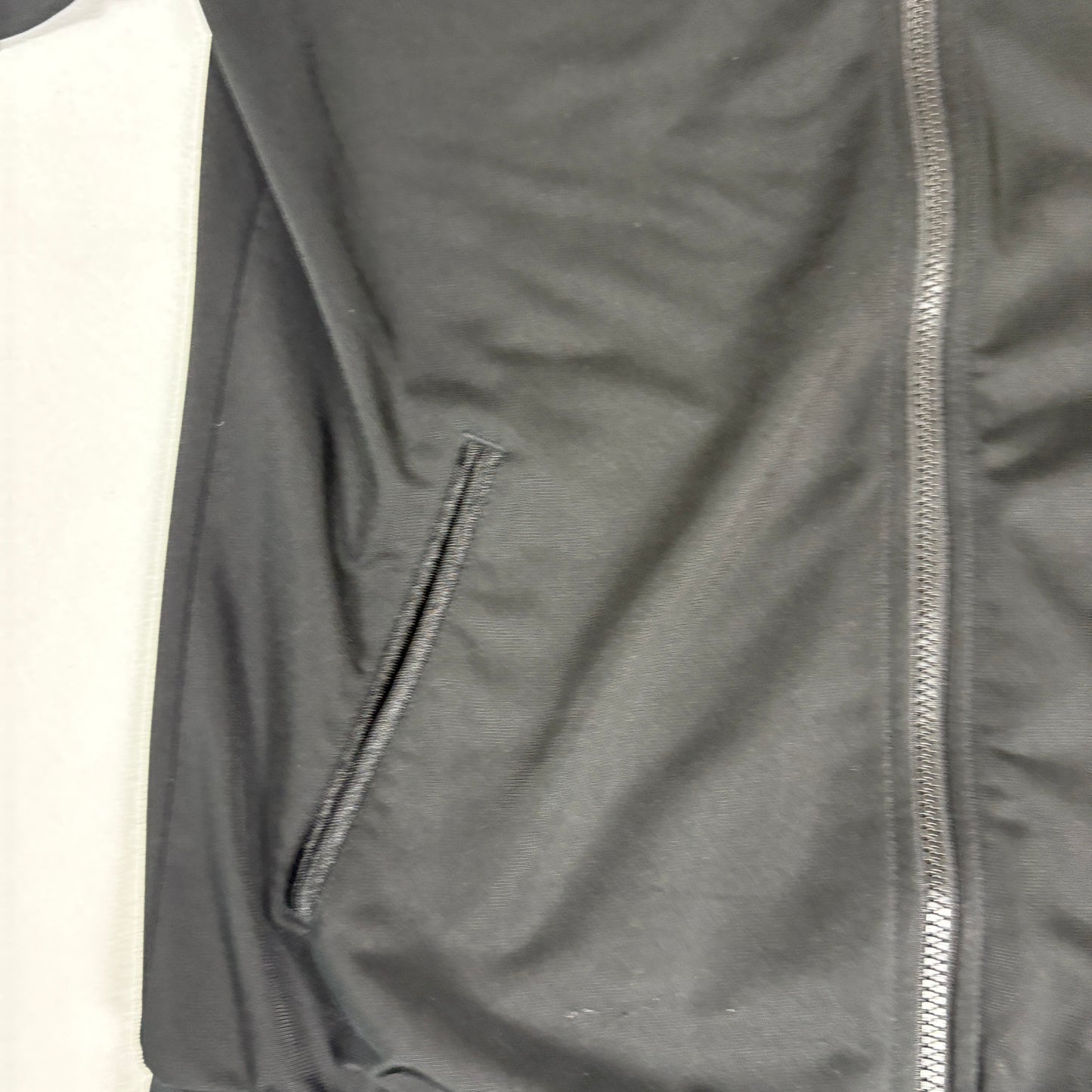 Adidas Jacket Large Black 3 Stripes Track Top Full Zip Retro Sport Training