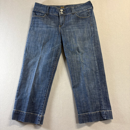 KUT From Kloth Capri Jeans Womens 10 Fits Like 33x22 Blue Stretch Denim