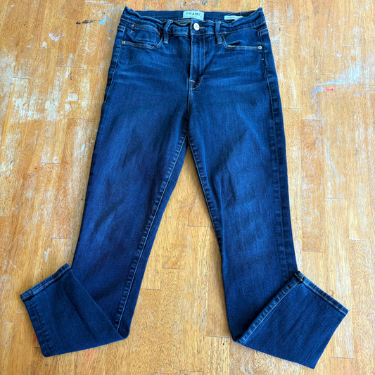Frame Jeans Womens 29 Le High Skinny Crop Blue Stretch Denim USA Made Vintage Go