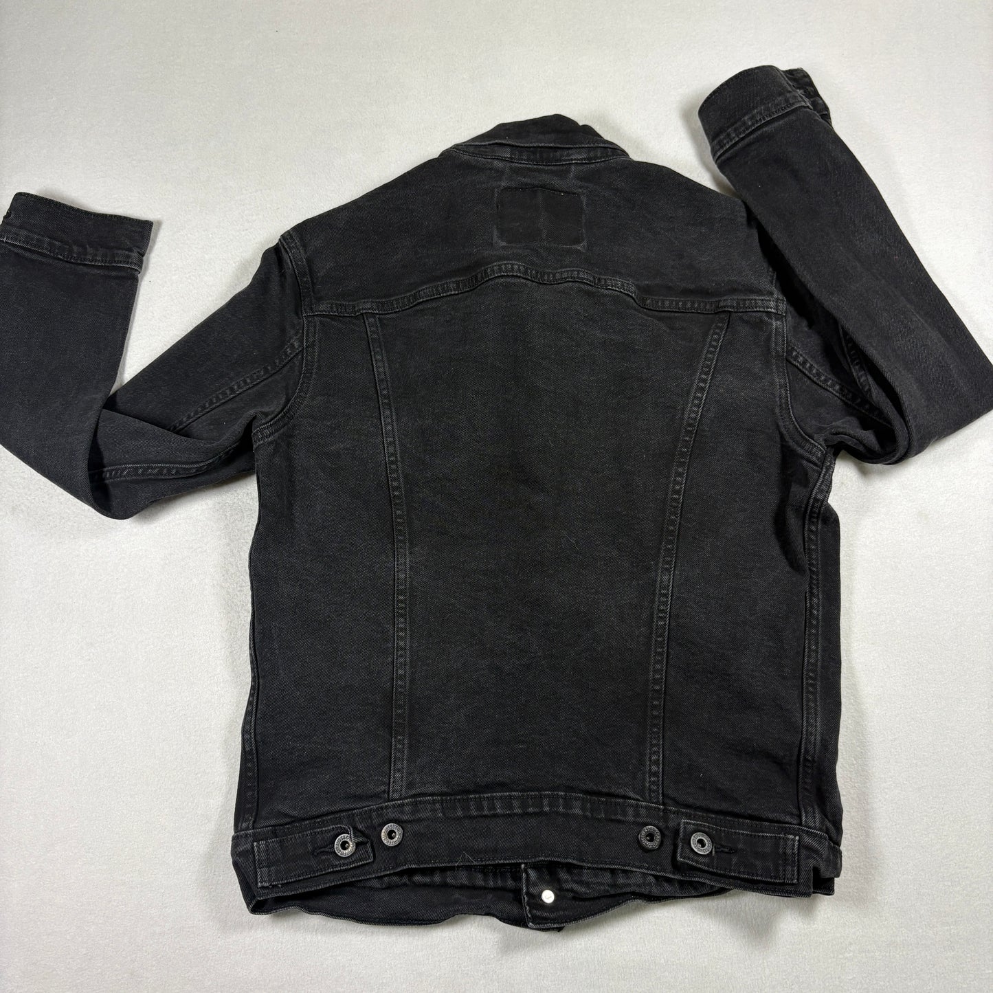 Levis Mens Jacket M Black Denim Trucker Jean Coat Vintage Y2K 90s Grunge