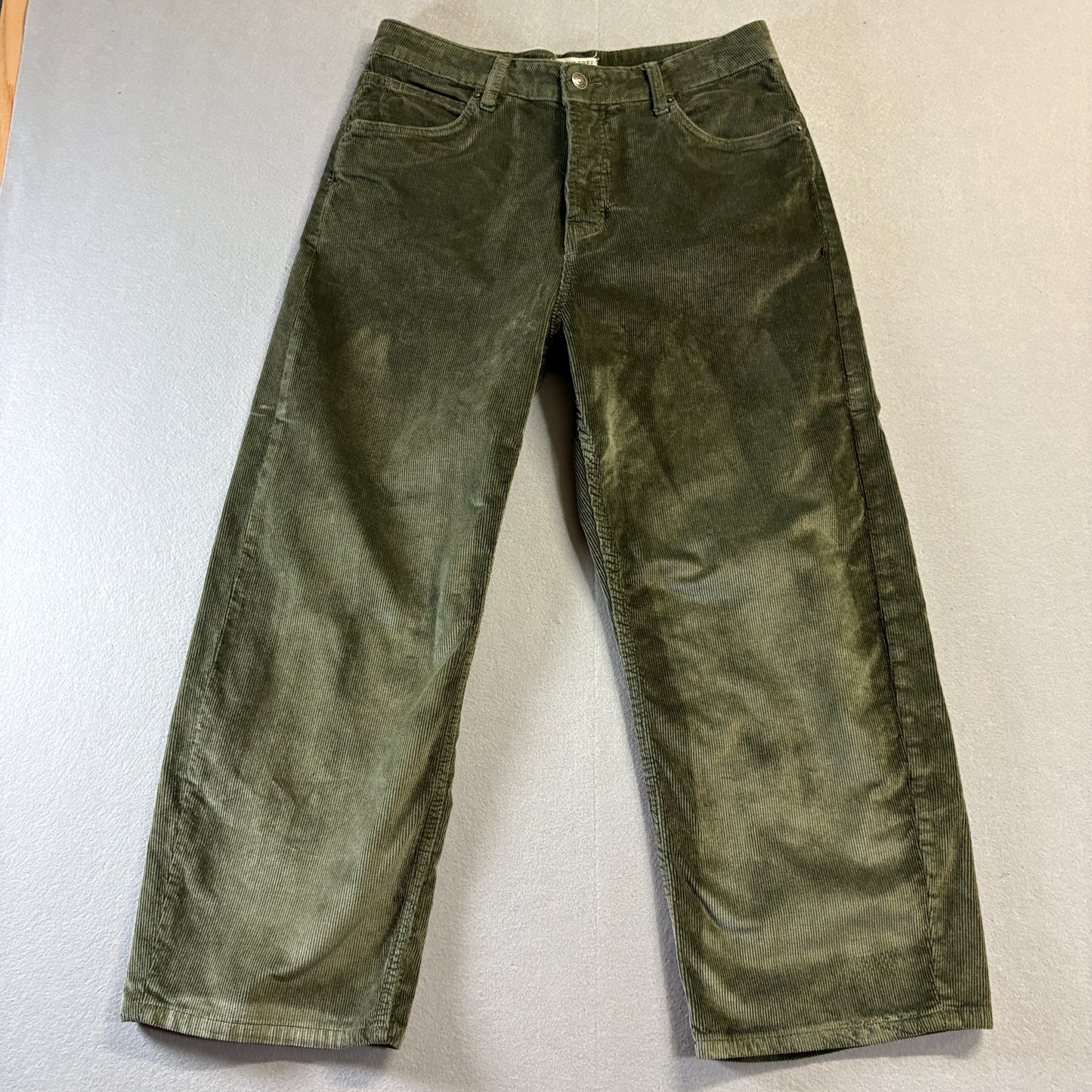 We The Free Corduroy Wide Leg Pants Womens 29 Fits Like 30x24 Olive Boho