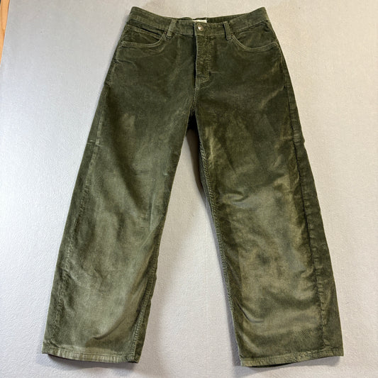 We The Free Corduroy Wide Leg Pants Womens 29 Fits Like 30x24 Olive Boho