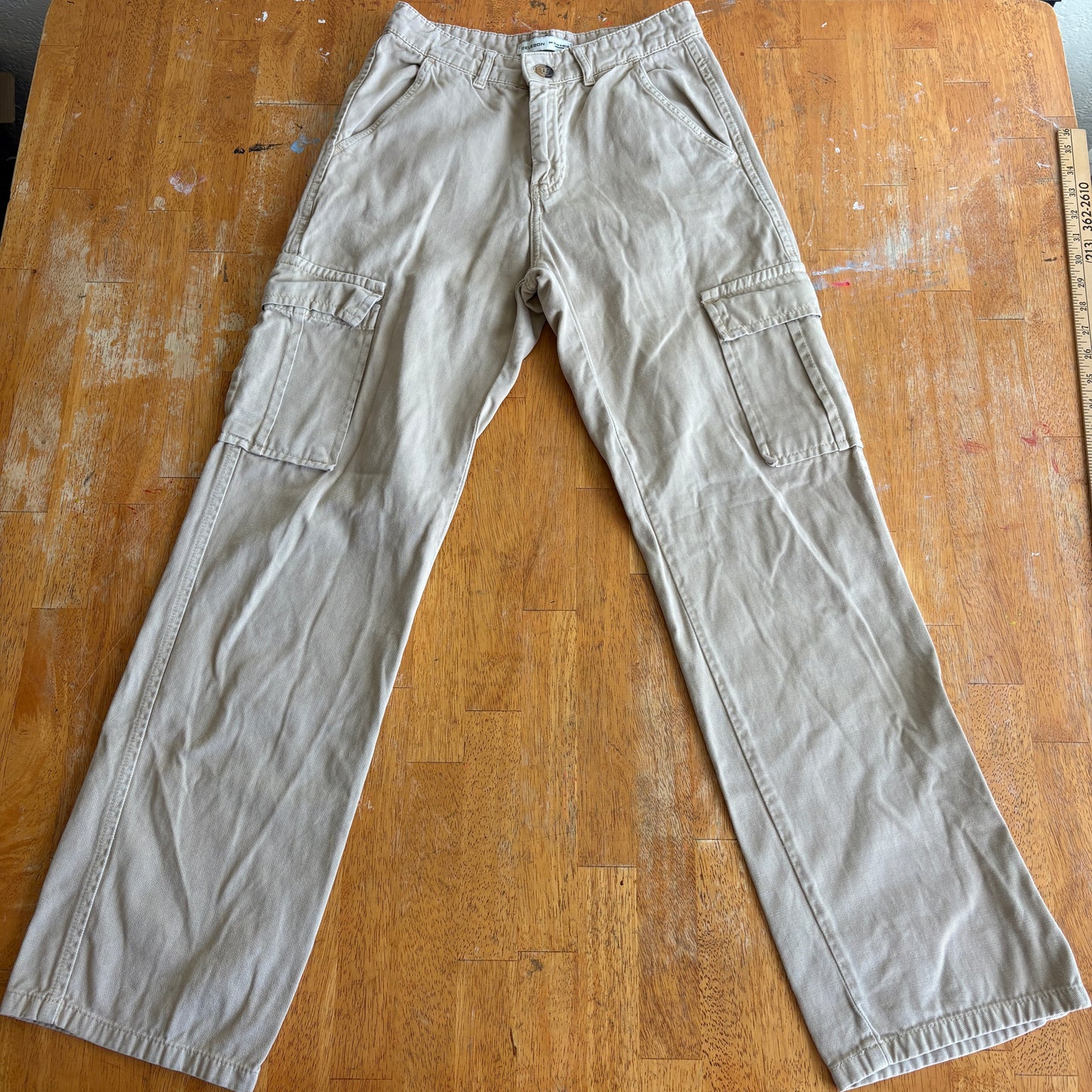 Celebon Cargo Pants Womens 4 Beige Utility Y2K Straight Leg Workwear Vintage Fit