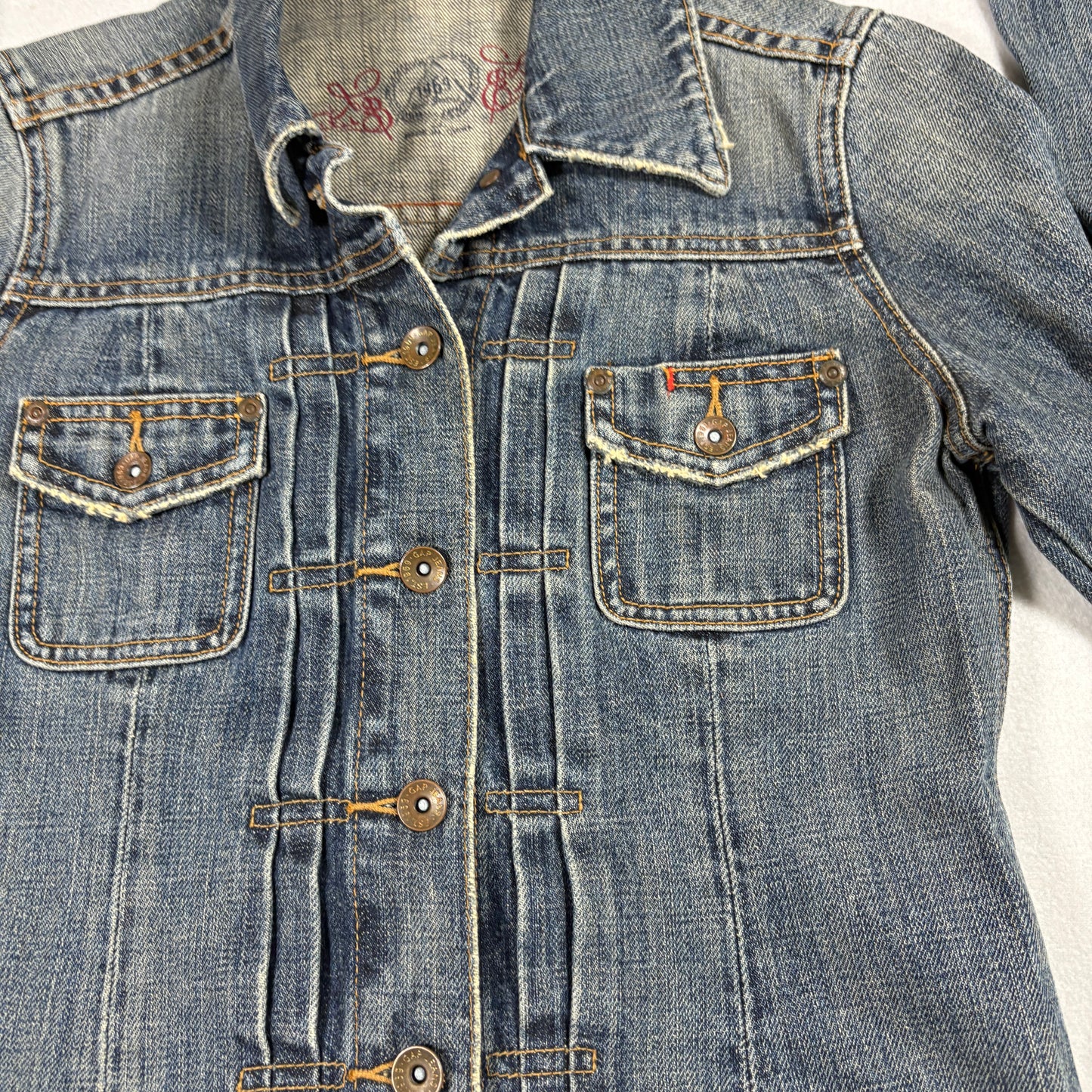Gap Womens S Denim Jacket Limited Edition Trucker Distressed Blue Y2K 90s