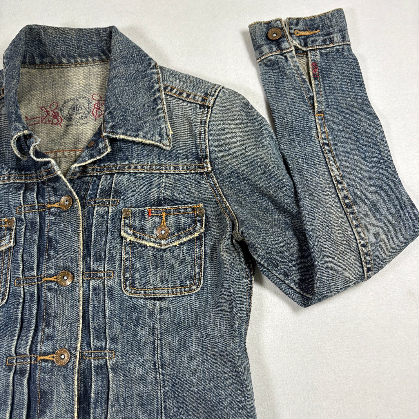Gap Womens S Denim Jacket Limited Edition Trucker Distressed Blue Y2K 90s