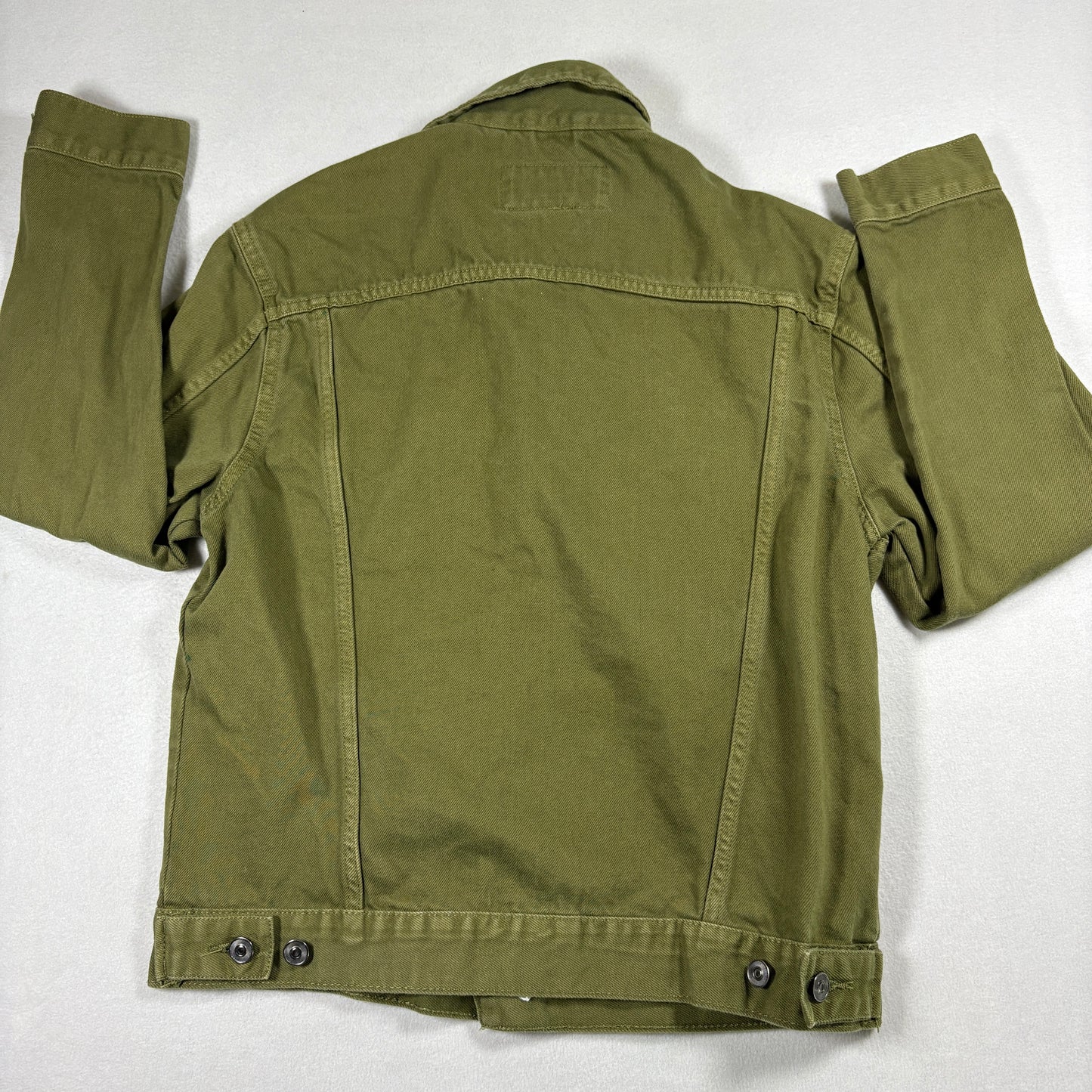 Forever 21 Mens M Jacket Olive Green Trucker Utility Button Up Streetwear Y2K