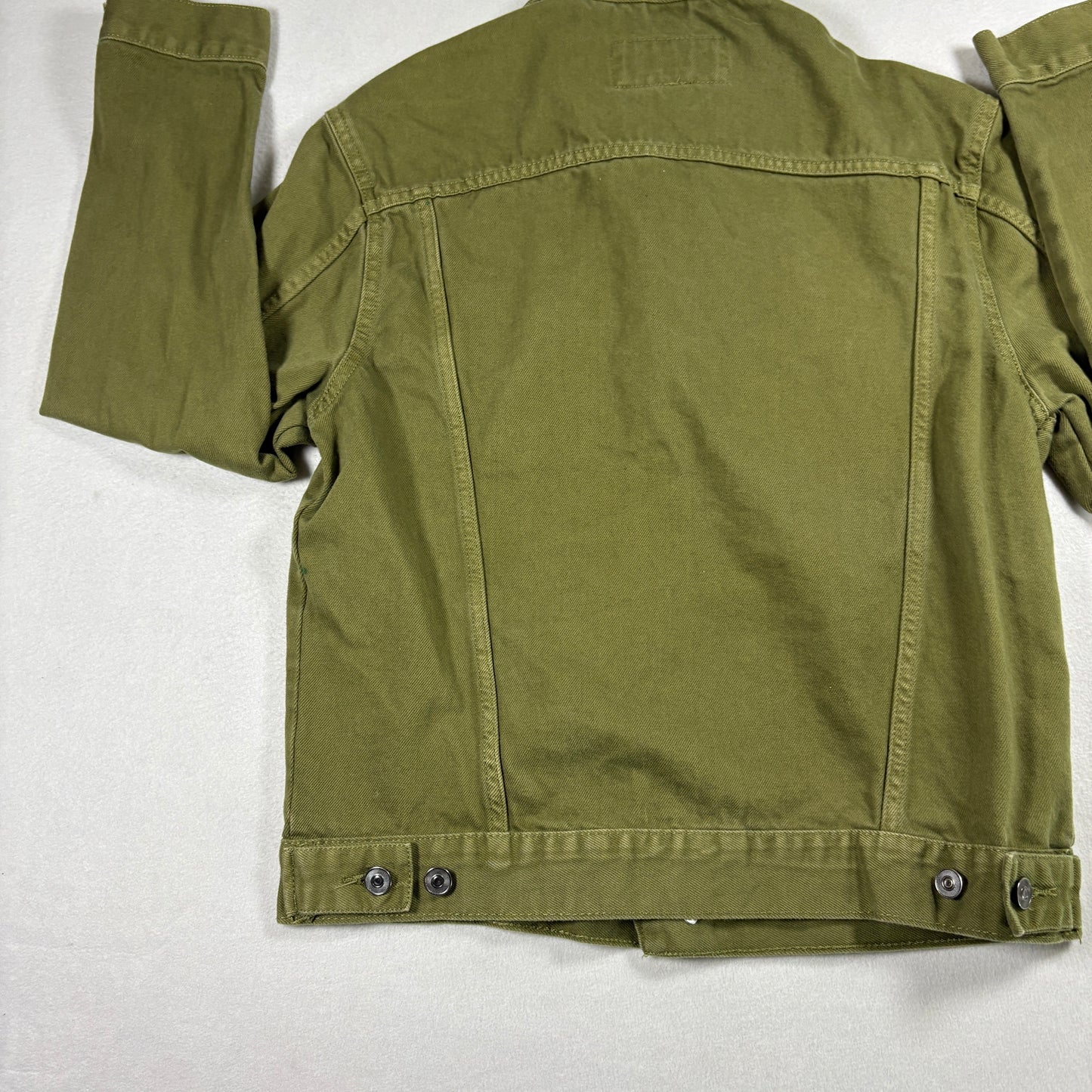 Forever 21 Mens M Jacket Olive Green Trucker Utility Button Up Streetwear Y2K