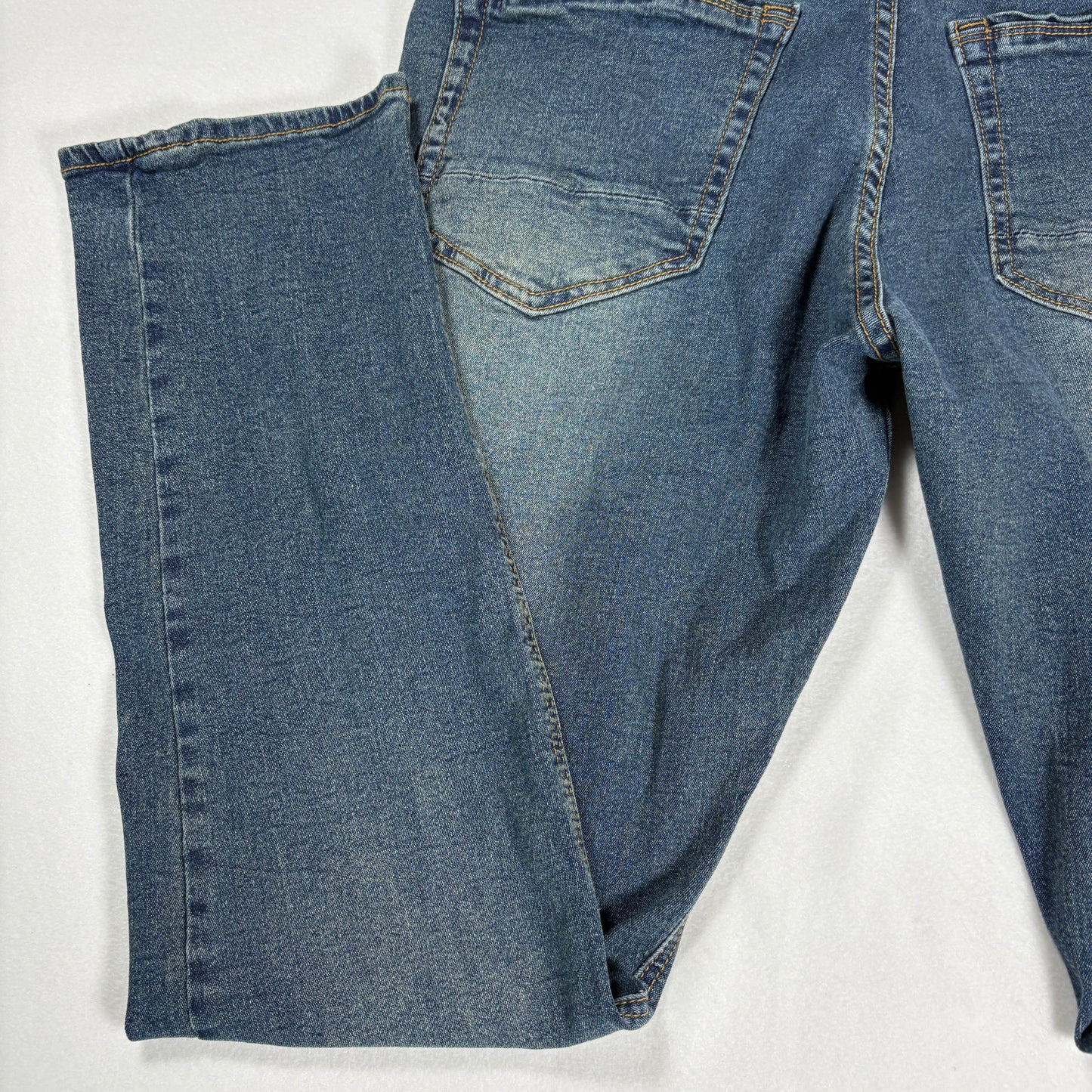 Hudson & Barrow Jeans Men 36 Blue Distressed Straight Fit Denim Faded Wash NYC