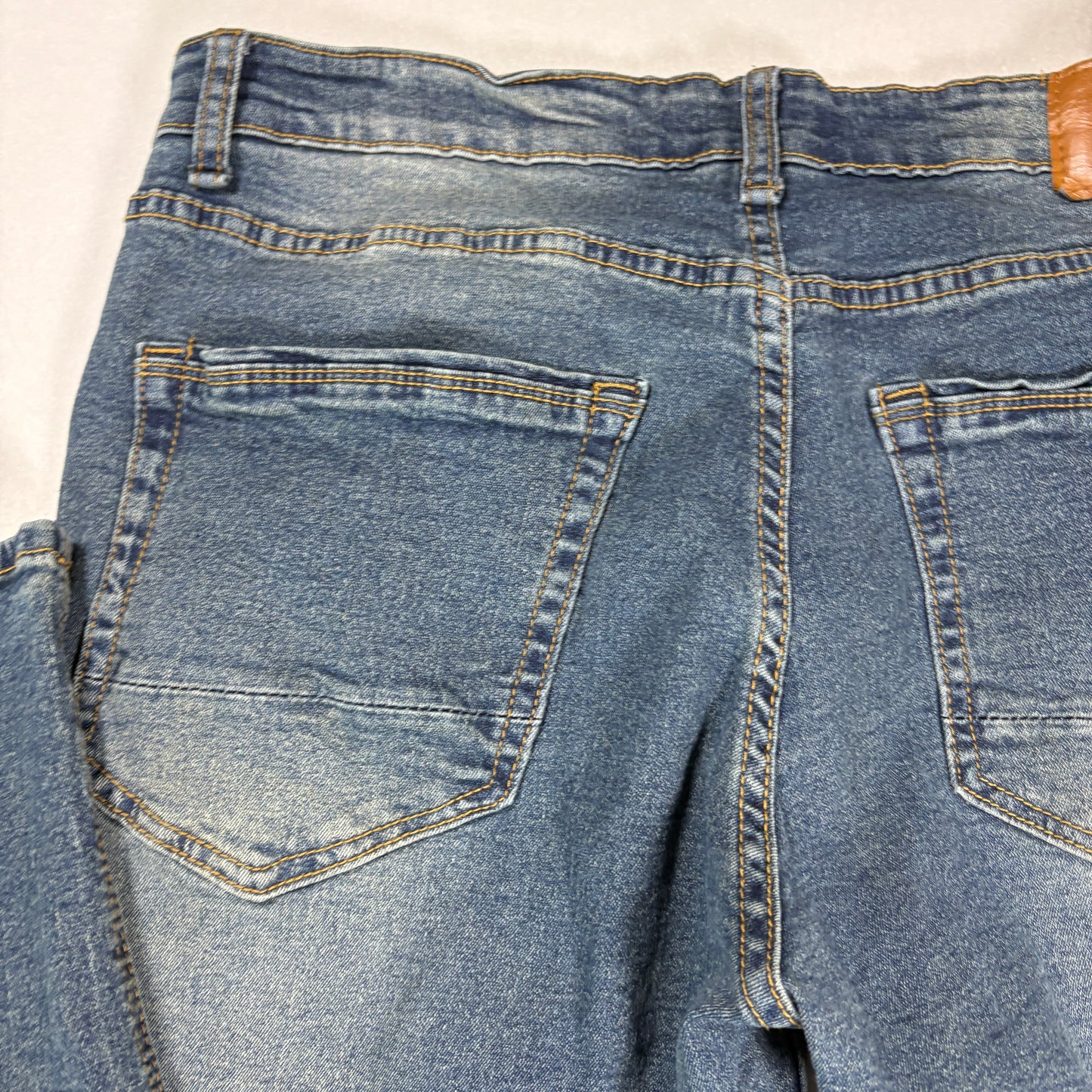 Hudson & Barrow Jeans Men 36 Blue Distressed Straight Fit Denim Faded Wash NYC