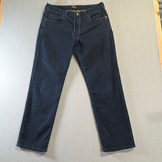 Tommy Bahama Straight Leg Jeans Womens Fits Like 33x29 Dark Wash Stretch