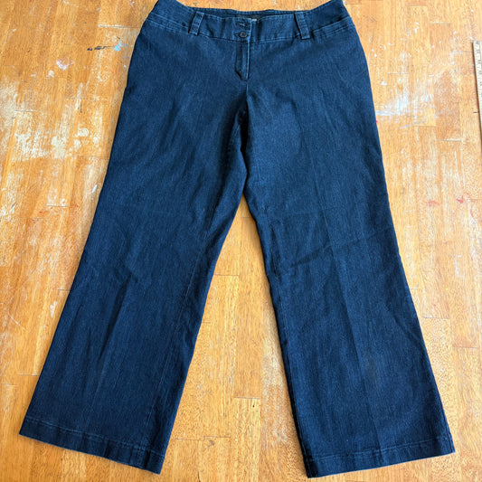 Focus 2000 Jeans Womens 8 Dark Blue Stretch Bootcut Denim Pants Classic Fit Wide