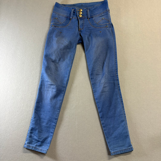 Nass Jeans Skinny Jeans Womens Fits Like 27x28 Blue High Rise Stretch Y2K
