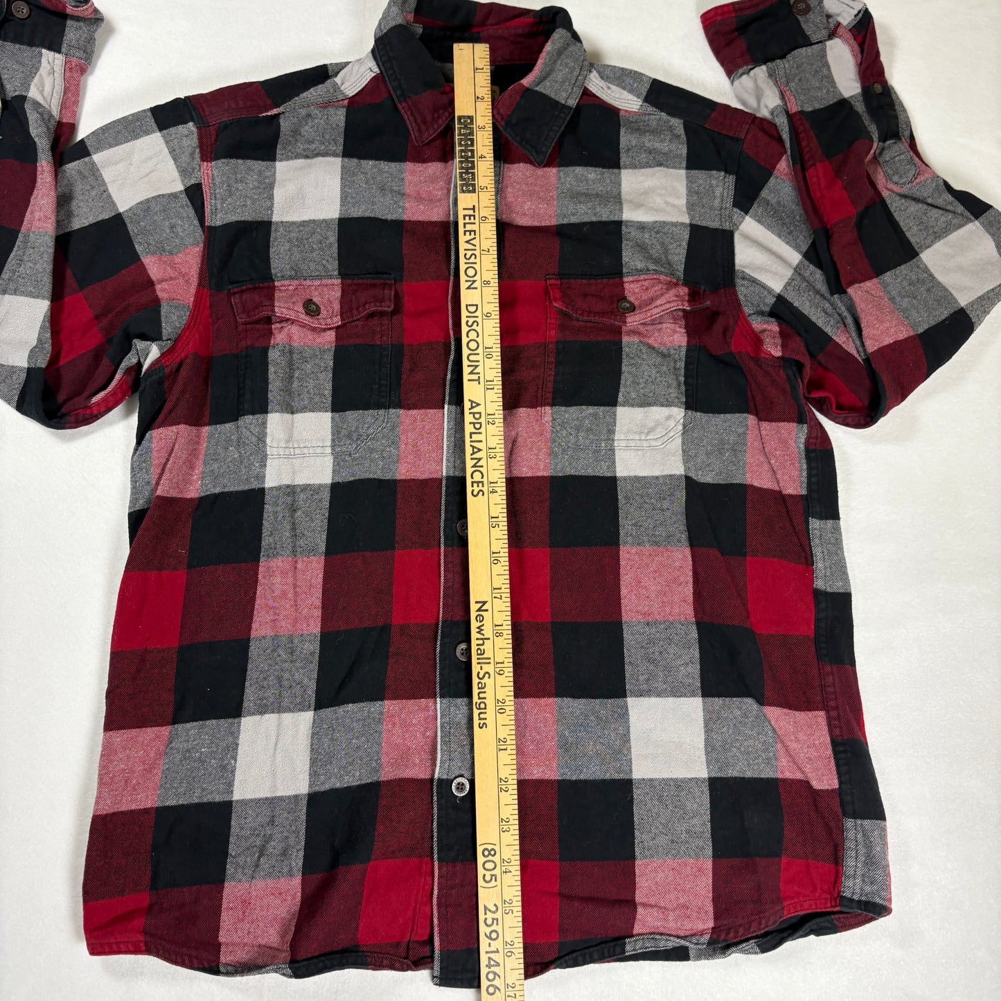 RedHead Flannel Shirt Men M Plaid Buffalo Check Long Sleeve Button Front Outdoor