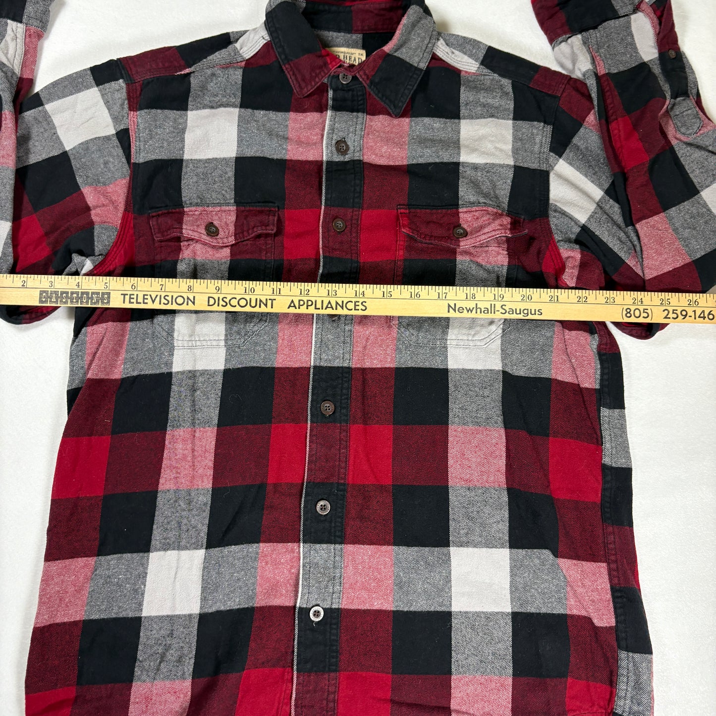RedHead Flannel Shirt Men M Plaid Buffalo Check Long Sleeve Button Front Outdoor