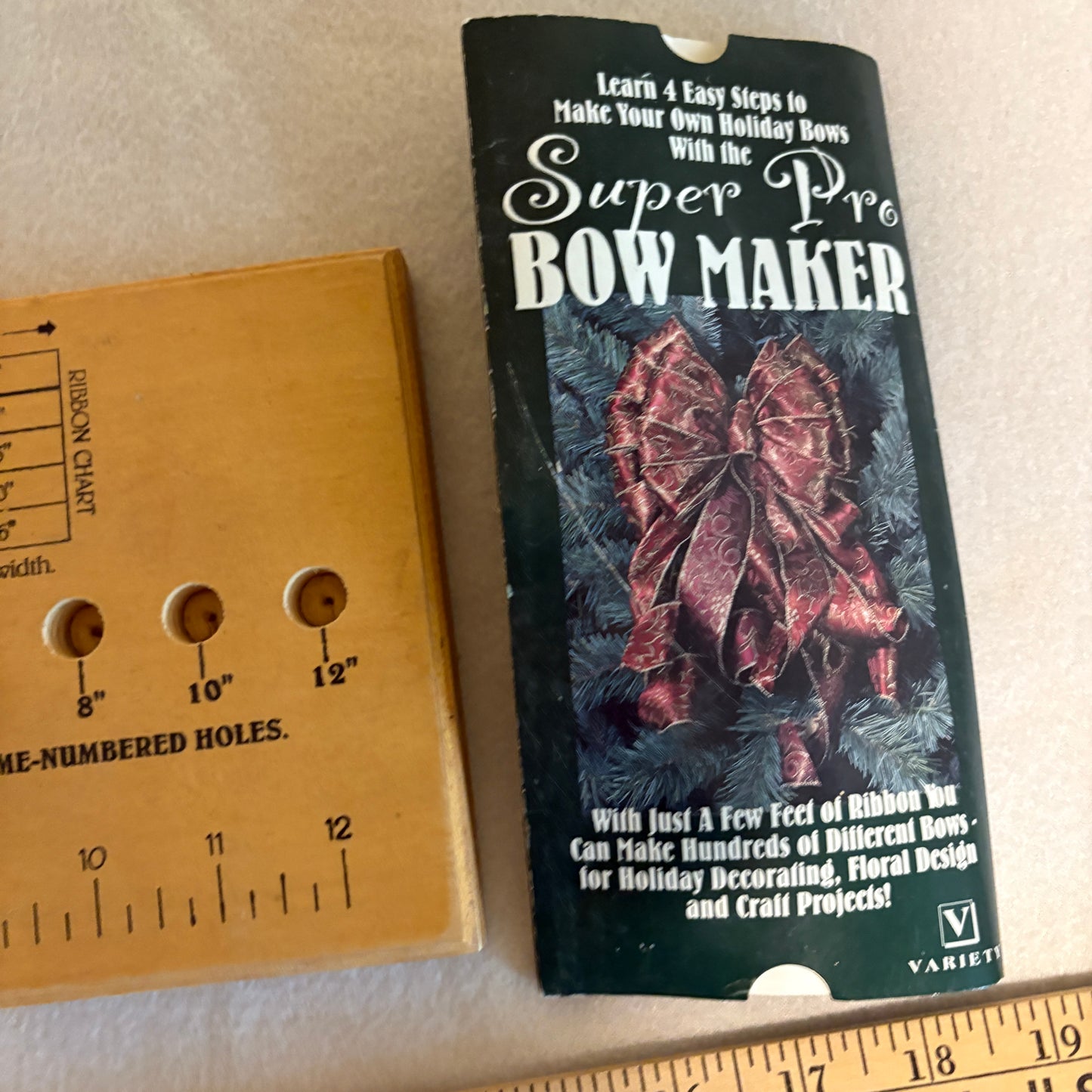 Variety Super Pro Bow Maker Wood Tool w/ Instructions Holiday Floral Craft Decor