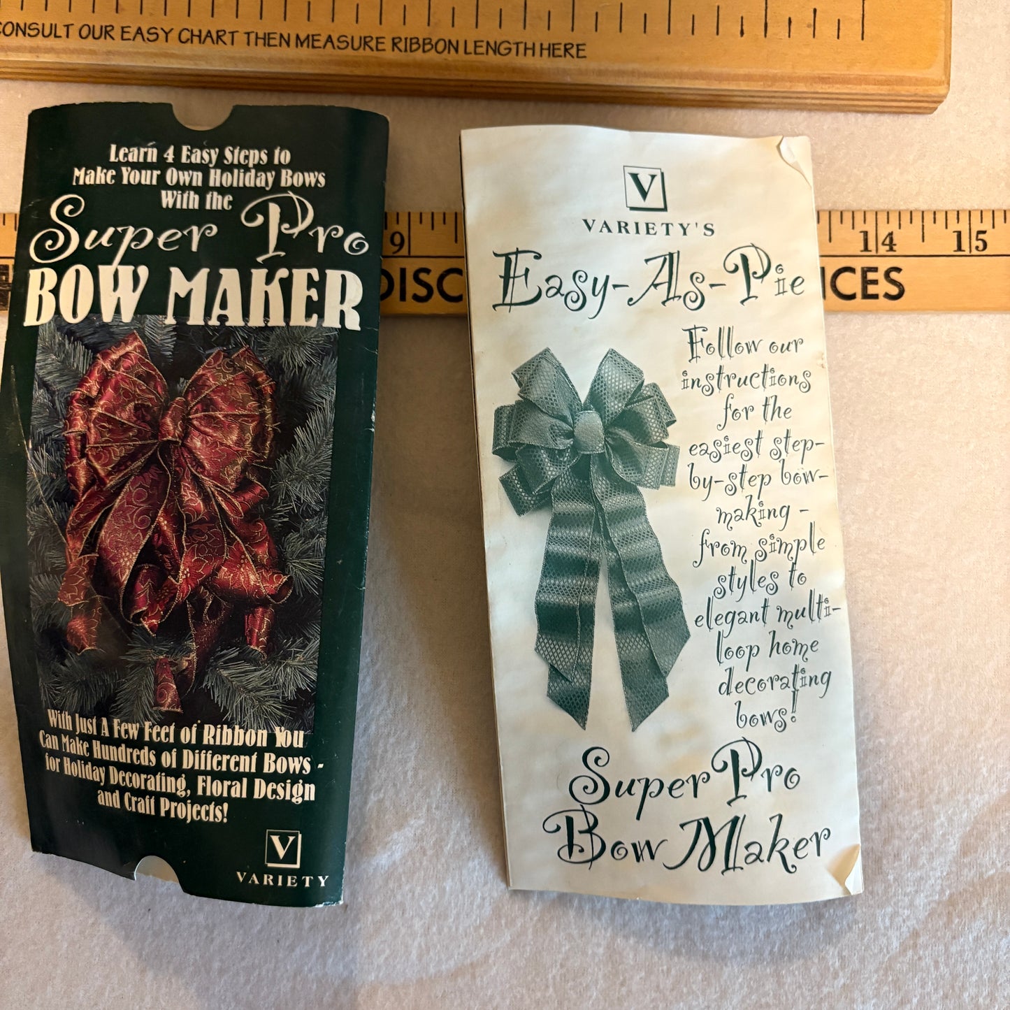 Variety Super Pro Bow Maker Wood Tool w/ Instructions Holiday Floral Craft Decor