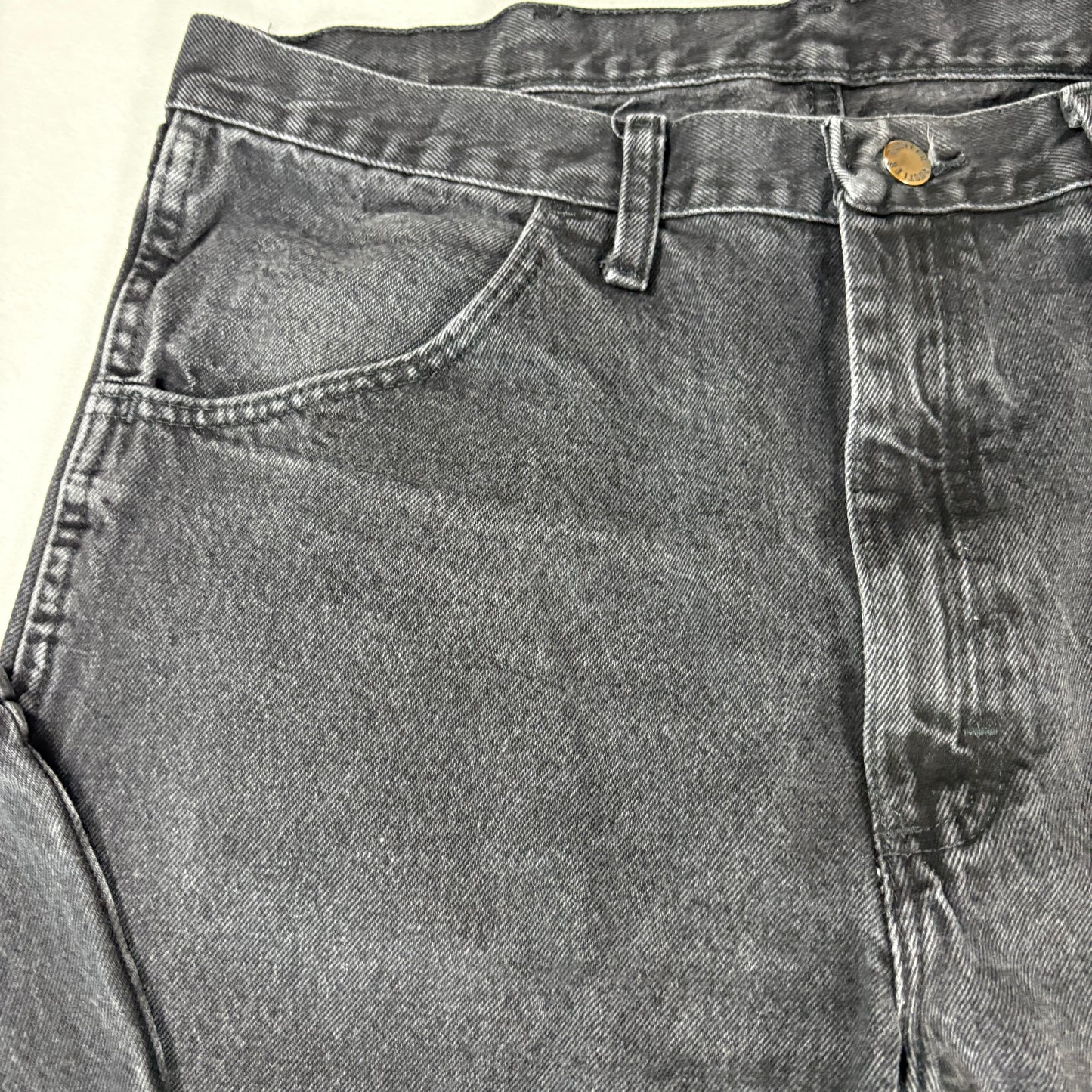 Rustler Jeans Men 36x30 Black Denim Straight Leg Classic Fit 100% Cotton