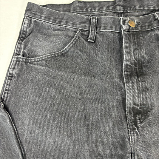 Rustler Jeans Men 36x30 Black Denim Straight Leg Classic Fit 100% Cotton