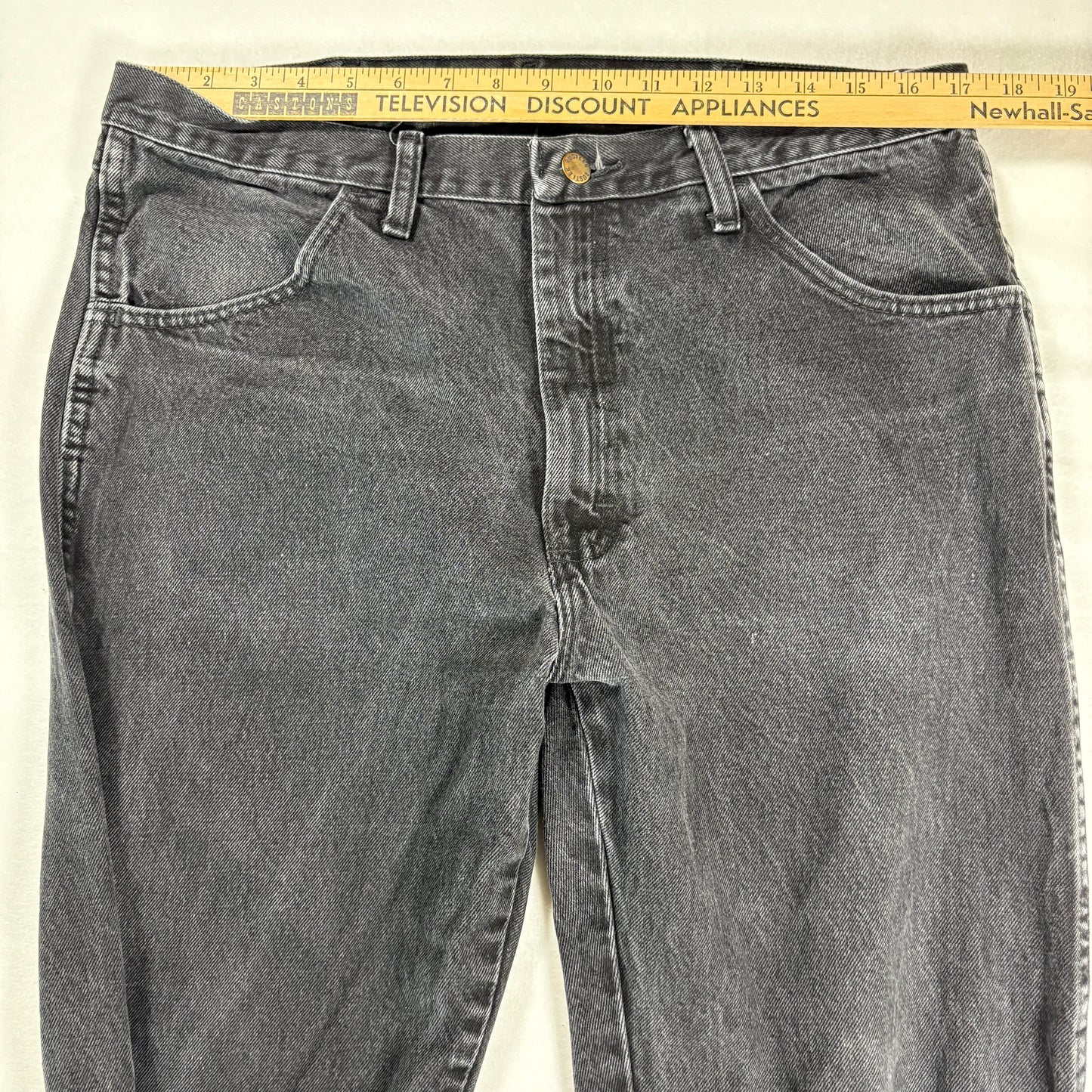 Rustler Jeans Men 36x30 Black Denim Straight Leg Classic Fit 100% Cotton