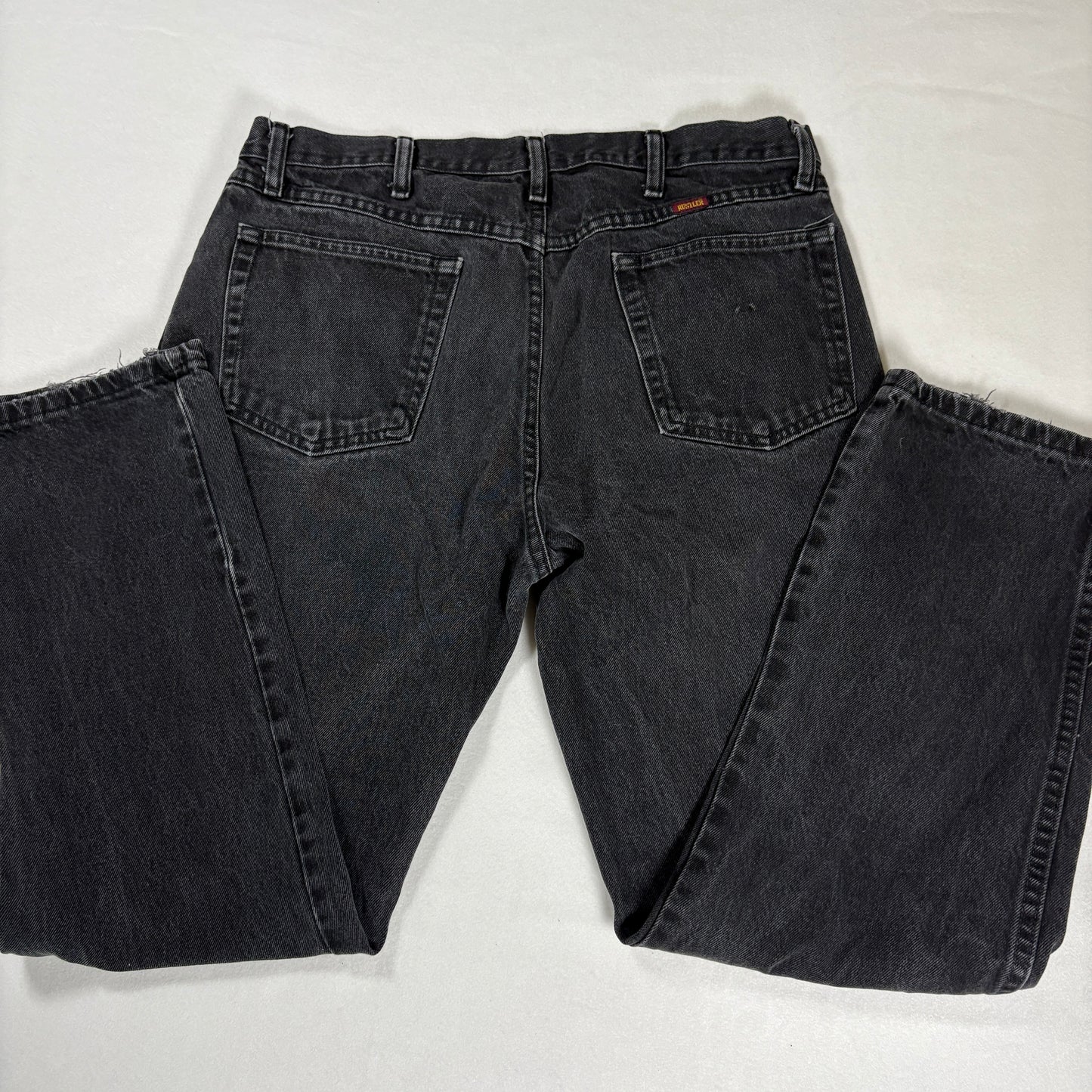 Rustler Jeans Men 36x30 Black Denim Straight Leg Classic Fit 100% Cotton