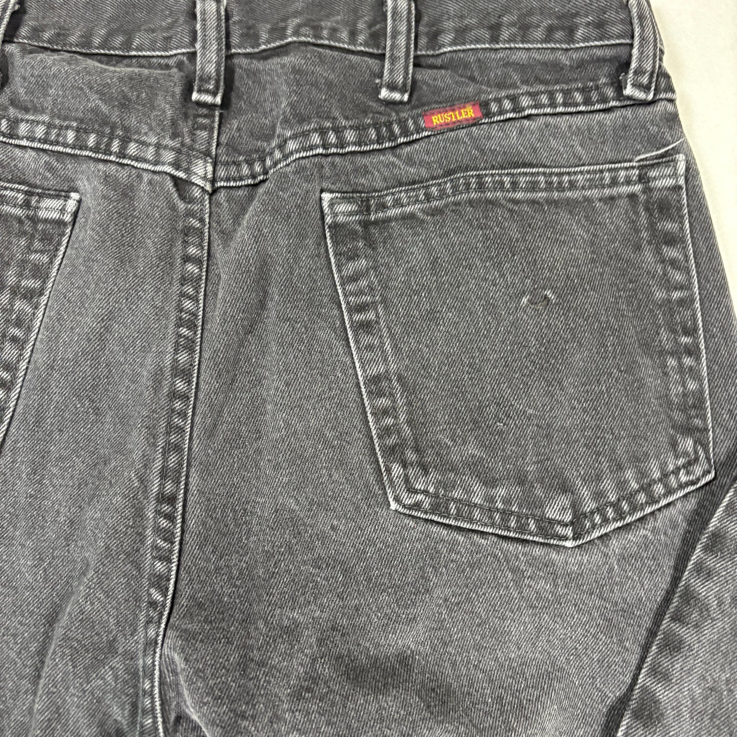 Rustler Jeans Men 36x30 Black Denim Straight Leg Classic Fit 100% Cotton